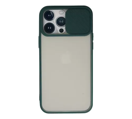 Apple iPhone 13 Pro Max Kılıf Palm Buzlu Kamera Sürgülü Silikon - Yeşil