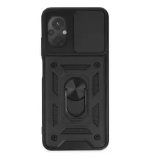 Xiaomi Poco M5 Kılıf Pars Lens Yüzüklü Silikon - Siyah