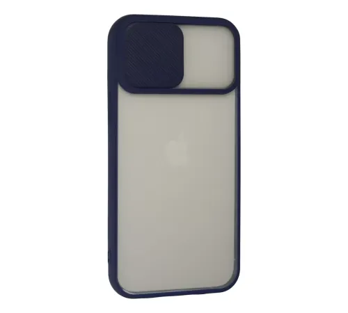 Apple iPhone 13 Pro Max Kılıf Palm Buzlu Kamera Sürgülü Silikon - Lacivert