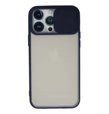 Apple iPhone 13 Pro Max Kılıf Palm Buzlu Kamera Sürgülü Silikon - Lacivert