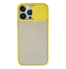 Apple iPhone 13 Pro Max Kılıf Palm Buzlu Kamera Sürgülü Silikon - Sarı
