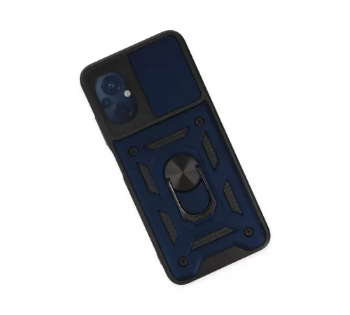 Xiaomi Poco M5 Kılıf Pars Lens Yüzüklü Silikon - Lacivert