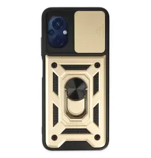 Xiaomi Poco M5 Kılıf Pars Lens Yüzüklü Silikon - Gold
