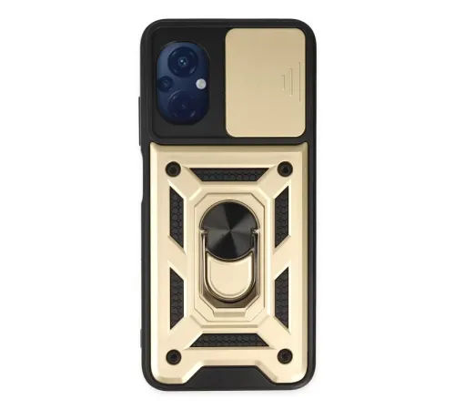Xiaomi Poco M5 Kılıf Pars Lens Yüzüklü Silikon - Gold
