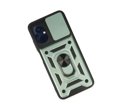 Xiaomi Poco M5 Kılıf Pars Lens Yüzüklü Silikon - Yeşil