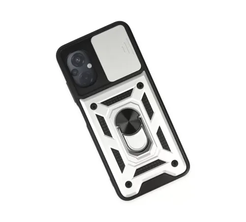 Xiaomi Poco M5 Kılıf Pars Lens Yüzüklü Silikon - Gümüş