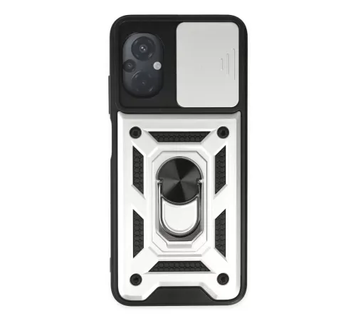 Xiaomi Poco M5 Kılıf Pars Lens Yüzüklü Silikon - Gümüş