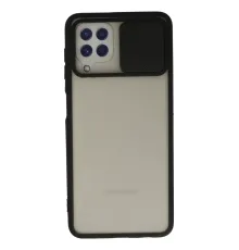 Samsung Galaxy A22 Kılıf Palm Buzlu Kamera Sürgülü Silikon - Siyah