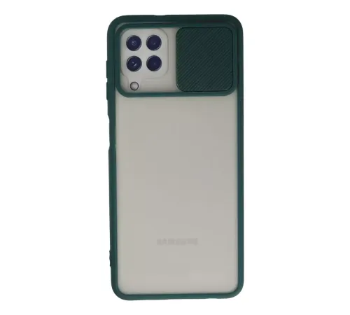 Samsung Galaxy A22 Kılıf Palm Buzlu Kamera Sürgülü Silikon - Yeşil