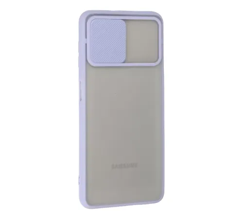 Samsung Galaxy A22 Kılıf Palm Buzlu Kamera Sürgülü Silikon - Lila