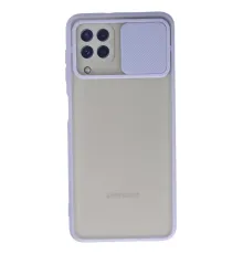 Samsung Galaxy A22 Kılıf Palm Buzlu Kamera Sürgülü Silikon - Lila