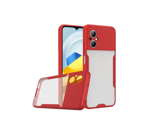 Xiaomi Poco M5 Kılıf Platin Silikon - Kırmızı