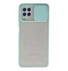 Samsung Galaxy A22 Kılıf Palm Buzlu Kamera Sürgülü Silikon - Turkuaz