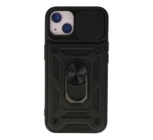 Apple iPhone 13 Kılıf Pars Lens Yüzüklü Silikon - Siyah