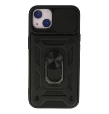Apple iPhone 13 Kılıf Pars Lens Yüzüklü Silikon - Siyah