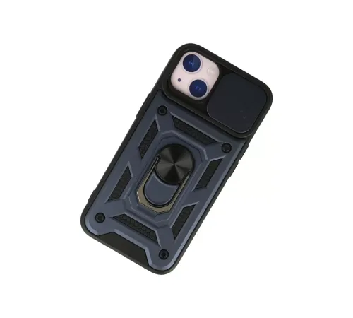 Apple iPhone 13 Kılıf Pars Lens Yüzüklü Silikon - Lacivert