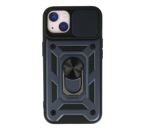 Apple iPhone 13 Kılıf Pars Lens Yüzüklü Silikon - Lacivert