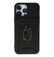 Apple iPhone 13 Pro Kılıf Pars Lens Yüzüklü Silikon - Siyah