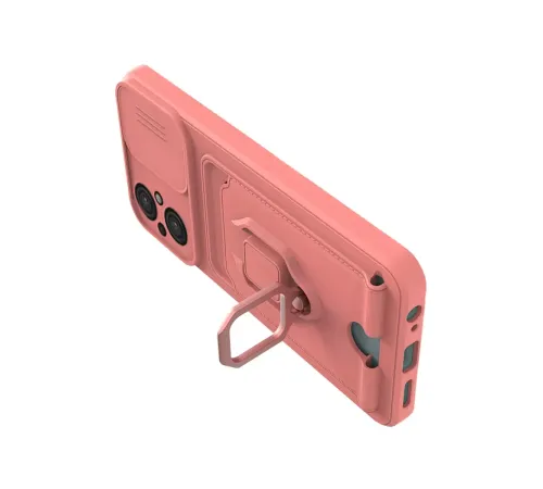 Xiaomi Poco M5 Kılıf Zuma Kartvizitli Yüzüklü Silikon - Pembe