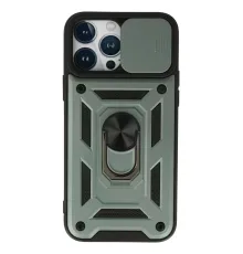 Apple iPhone 13 Pro Max Kılıf Pars Lens Yüzüklü Silikon - Yeşil