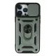 Apple iPhone 13 Pro Max Kılıf Pars Lens Yüzüklü Silikon - Yeşil