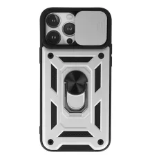 Apple iPhone 13 Pro Max Kılıf Pars Lens Yüzüklü Silikon - Gümüş