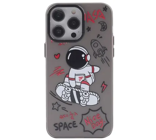 Apple iPhone 14 Pro Kılıf Desenli Kapak - Siyah - 1