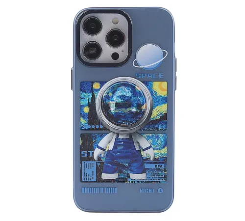 Apple iPhone 14 Pro Kılıf Desenli Kapak - Mavi - 1