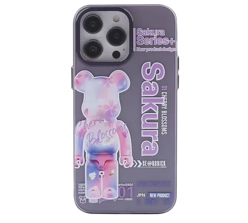 Apple iPhone 14 Pro Max Kılıf Desenli Kapak - Mor - 1