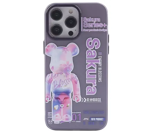 Apple iPhone 14 Pro Max Kılıf Desenli Kapak - Mor - 1