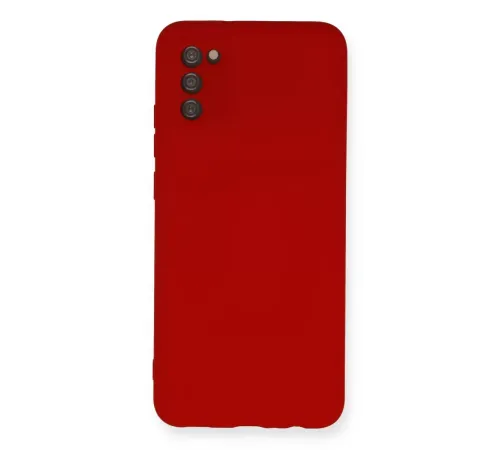 Samsung Galaxy A03S Kılıf Nano içi Kadife Silikon - Kırmızı