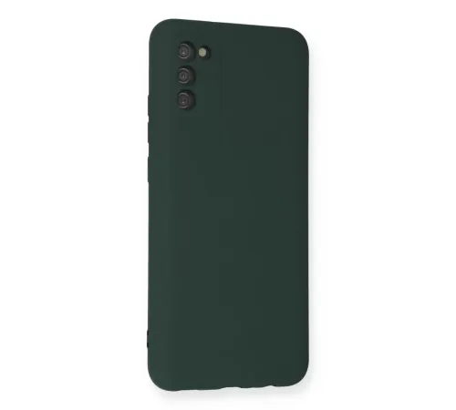 Samsung Galaxy A03S Kılıf Nano içi Kadife Silikon - Koyu Yeşil