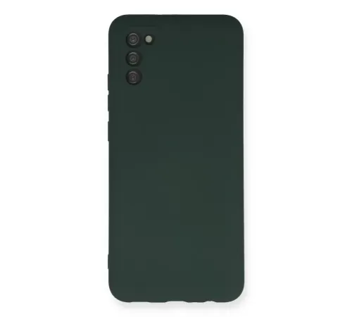 Samsung Galaxy A03S Kılıf Nano içi Kadife Silikon - Koyu Yeşil