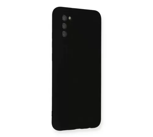 Samsung Galaxy A03S Kılıf Nano içi Kadife Silikon - Siyah