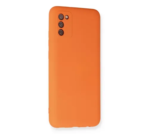 Samsung Galaxy A03S Kılıf Nano içi Kadife Silikon - Turuncu