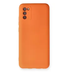Samsung Galaxy A03S Kılıf Nano içi Kadife Silikon - Turuncu