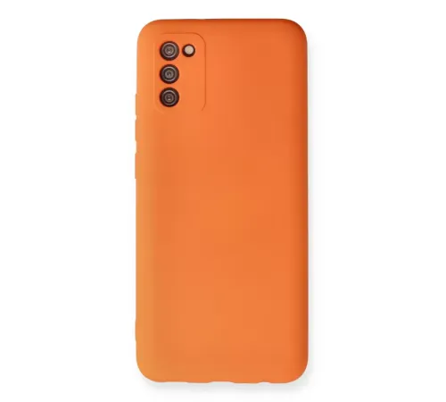 Samsung Galaxy A03S Kılıf Nano içi Kadife Silikon - Turuncu
