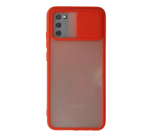 Samsung Galaxy A03S Kılıf Palm Buzlu Kamera Sürgülü Silikon - Kırmızı
