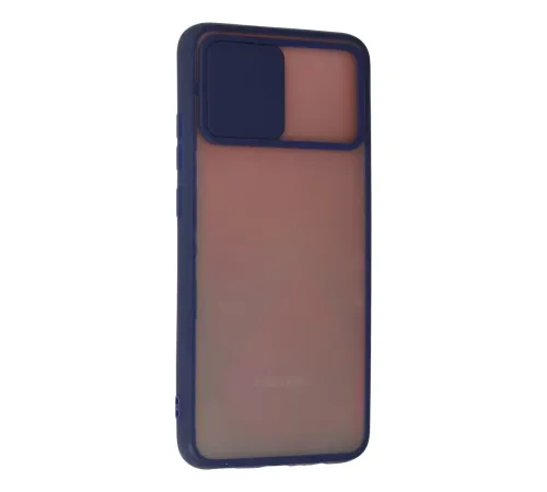 Samsung Galaxy A03S Kılıf Palm Buzlu Kamera Sürgülü Silikon - Lacivert