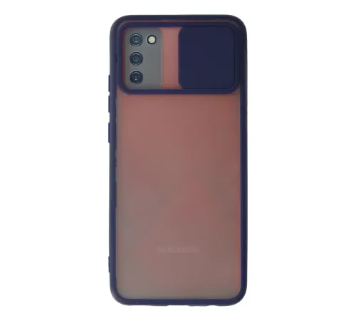 Samsung Galaxy A03S Kılıf Palm Buzlu Kamera Sürgülü Silikon - Lacivert