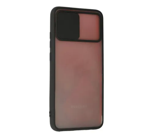 Samsung Galaxy A03S Kılıf Palm Buzlu Kamera Sürgülü Silikon - Siyah