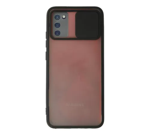 Samsung Galaxy A03S Kılıf Palm Buzlu Kamera Sürgülü Silikon - Siyah