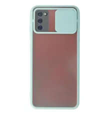 Samsung Galaxy A03S Kılıf Palm Buzlu Kamera Sürgülü Silikon - Turkuaz