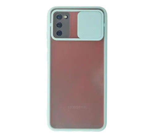 Samsung Galaxy A03S Kılıf Palm Buzlu Kamera Sürgülü Silikon - Turkuaz