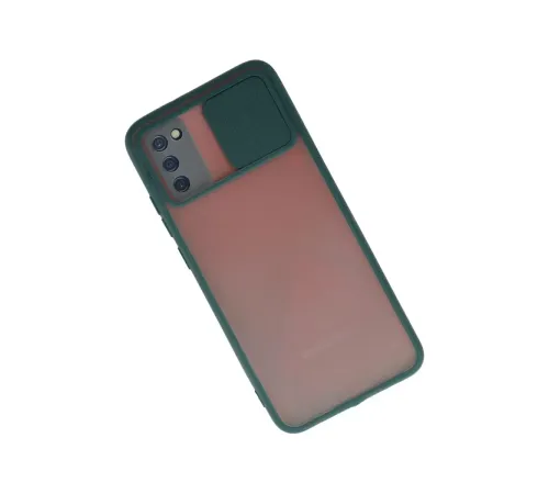 Samsung Galaxy A03S Kılıf Palm Buzlu Kamera Sürgülü Silikon - Yeşil