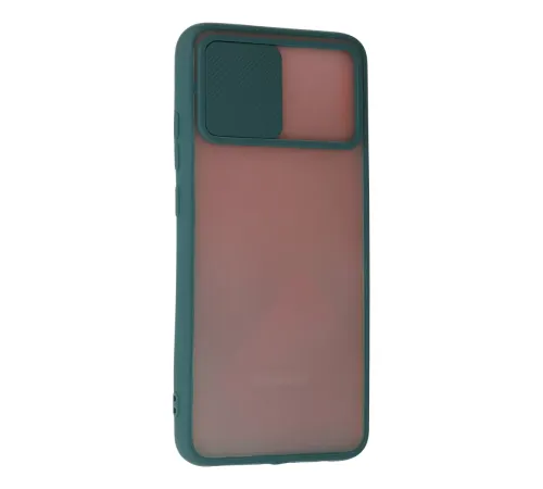 Samsung Galaxy A03S Kılıf Palm Buzlu Kamera Sürgülü Silikon - Yeşil