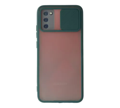 Samsung Galaxy A03S Kılıf Palm Buzlu Kamera Sürgülü Silikon - Yeşil