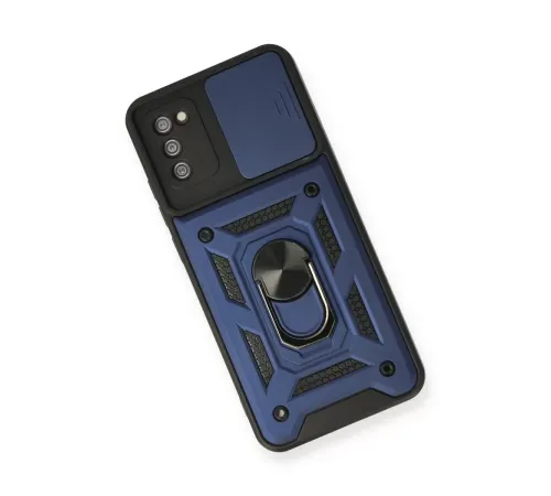 Samsung Galaxy A03S Kılıf Pars Lens Yüzüklü Silikon - Lacivert