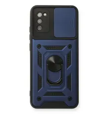 Samsung Galaxy A03S Kılıf Pars Lens Yüzüklü Silikon - Lacivert