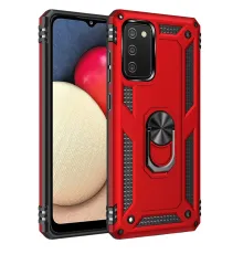 Samsung Galaxy A03S Kılıf Sofya Yüzüklü Silikon Kapak - Kırmızı